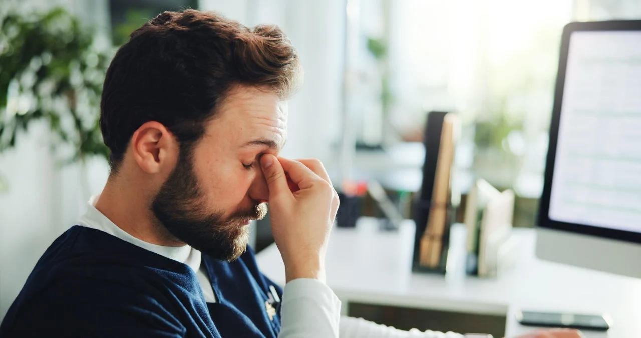 Tired and stressed male Nurse